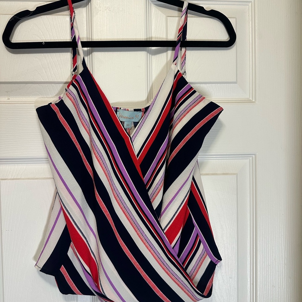 Veronica M Red and Purple Striped Camisole